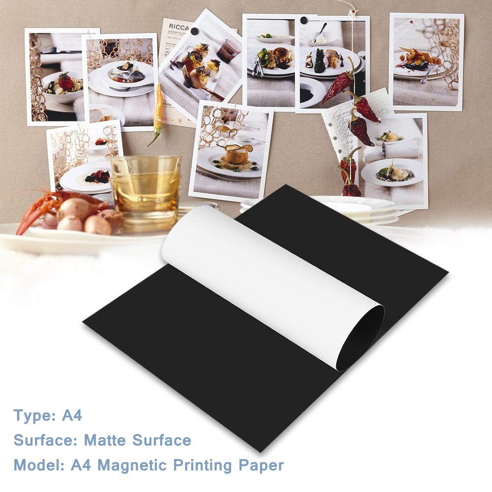 Inkjet Printing Sheet, 5 Pieces A4 Magnetic Paper for Common Inkjet Printers 210 * 297 mm (White) - Image 3