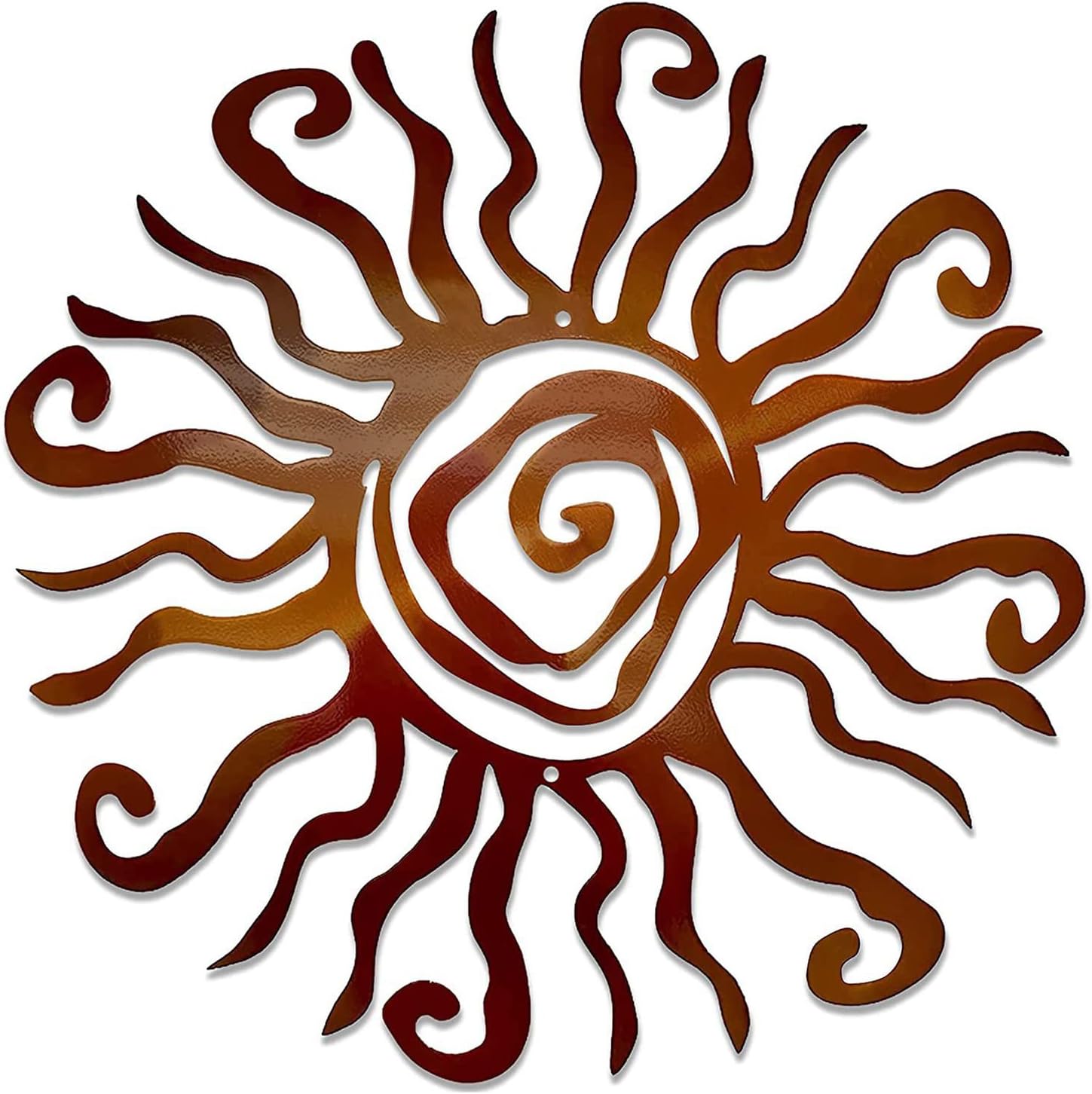 Plaques & Wall Art - Firlar Wacky Sun Metal Wall Art Steel Outdoor Decor,12 inch Rust Proof Wall Sculpture Spiral Sun Decor Art,Metal Wall Decor for Home Bedroom Living Room Office Farmhouse Garden