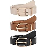 JASGOOD Women’s Leather Belts for Jeans Pants Fashion Ladies Belt with Gold Buckle