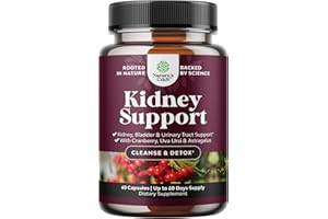 NATURES CRAFT Advanced Kidney Support Supplement - Kidney Cleanse Detox & Repair Cranberry Extract Capsules with Uva Ursi, Stinging Nettle & Astragalus for Kidney health - Urinary Tract Health - 60 Caps