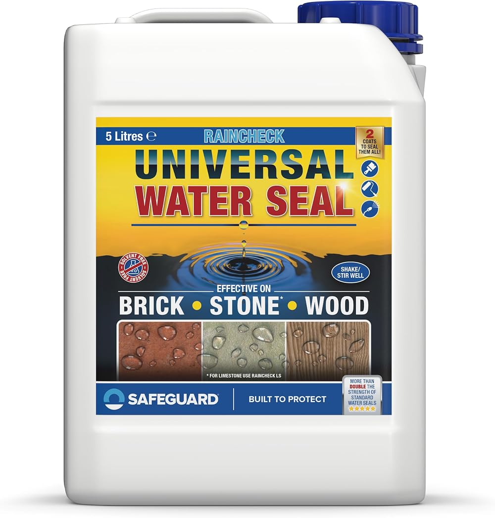 SAFEGUARD Raincheck Universal Water Seal 5L Clear Brick Wood Stone Exterior
