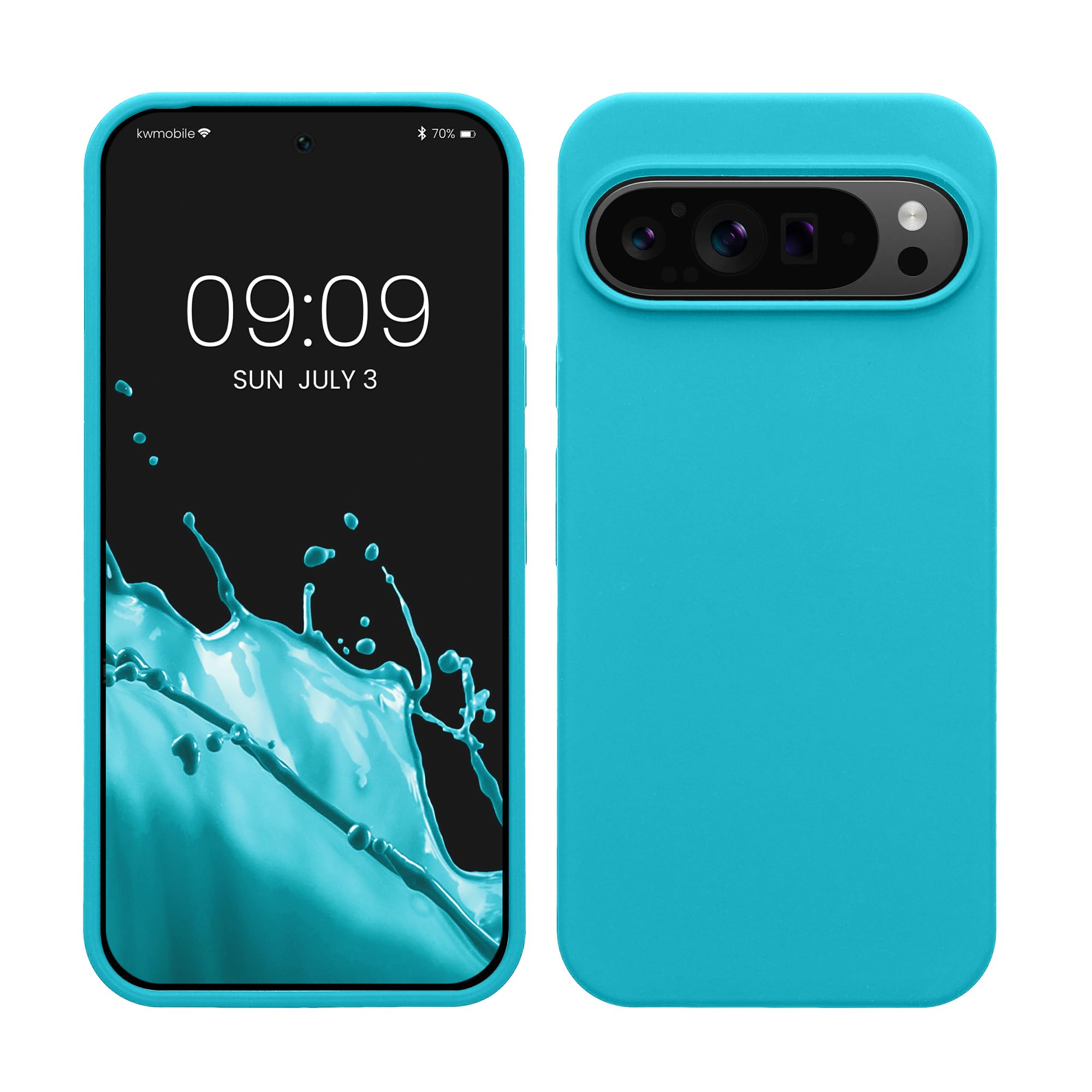 kwmobile Case Compatible with Google Pixel 9 Pro XL Case - TPU Silicone Phone Cover with Soft Finish - Cool Glacier