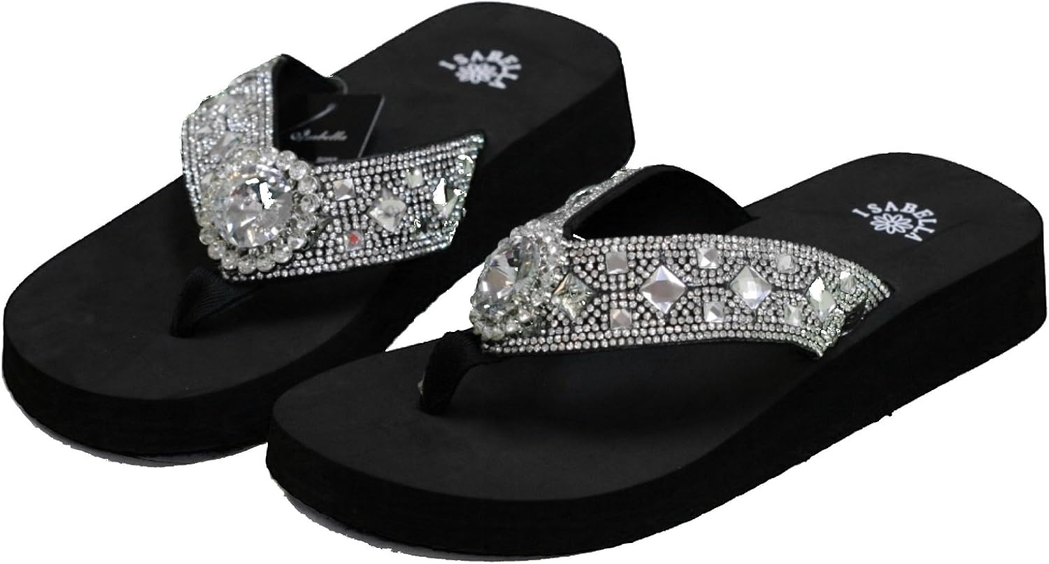 ladies flip flops with bling