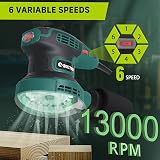 BOLTHO 320W Random Orbital Sander 6 Variable Speeds 13000RPM 125MM 15pc view 3