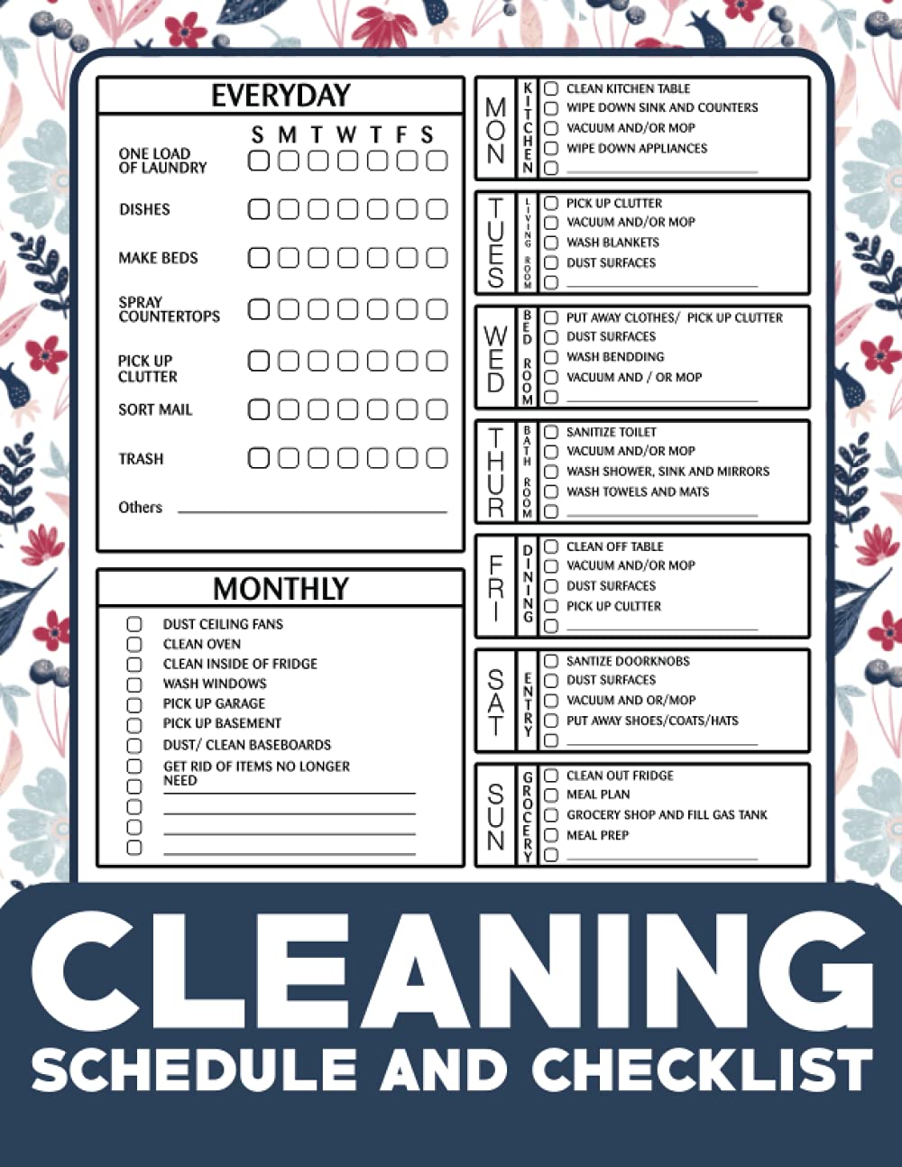Cleaning Schedule and Checklist: Daily Weekly and