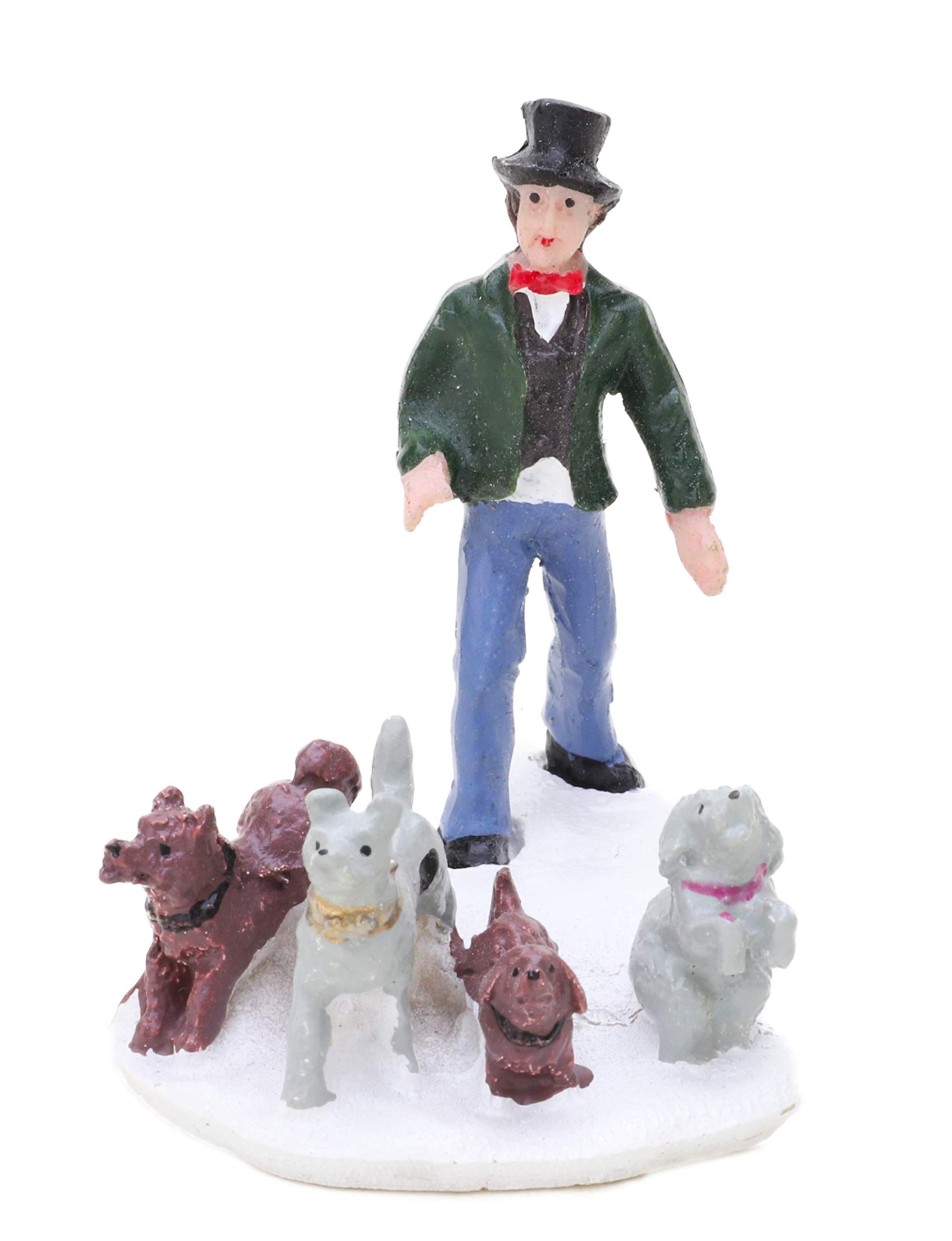 Toyland® Mini Resin Christmas Collectible Ornament - Village Scene Accessories - Xmas Figures (Dog Walker 2.5 x 2.25 Inch)..