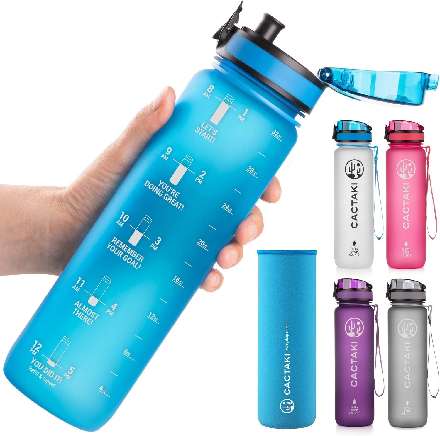 Mua 32 oz Water Drinking Bottle with Time Marker Stay Hydrated