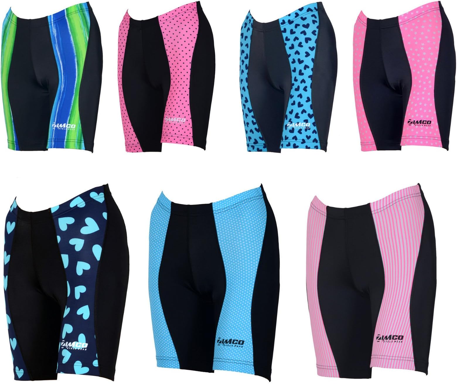 ZIMCO Women Cycling Shorts Biking Cycle Short Bike Ladies Knicks Padded ZM182 (Small, White Stars)