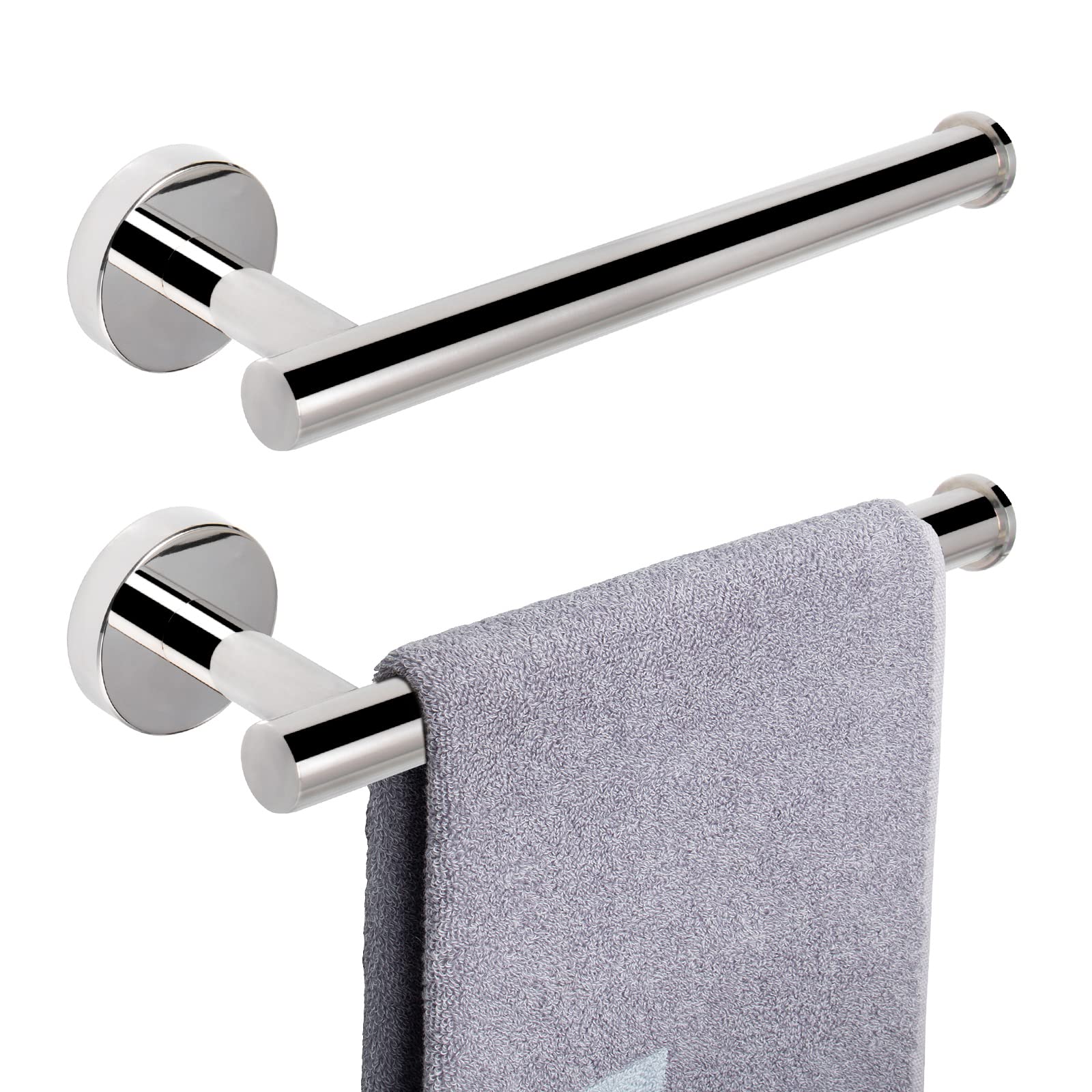 Photo 1 of NearMoon Hand Towel Holder/Towel Ring, Thicken Stainless Steel Hand Towel Bar for Bathroom, Rustproof Wall Mounted Towel Rack, Contemporary Style Bath Accessories, 9 Inch (2 Pack, Chrome Finish)