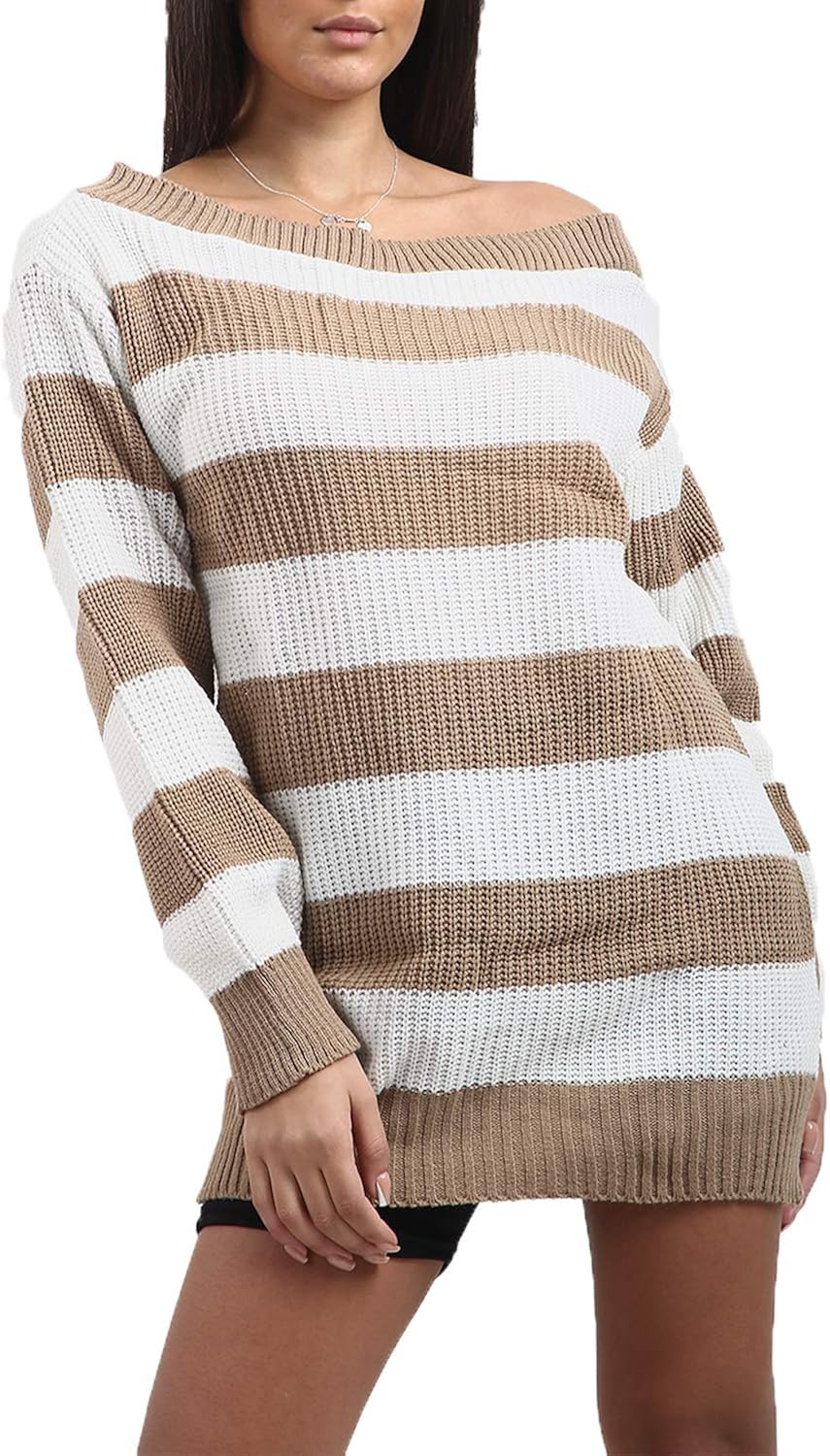 Fashion Star Womens Off Shoulder Knit Oversized Baggy Jumper Amazon.co