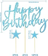 iZoeL Cake Decoration Toppers Blue Stars Hearts 2 Sets 4cm 3cm view 2