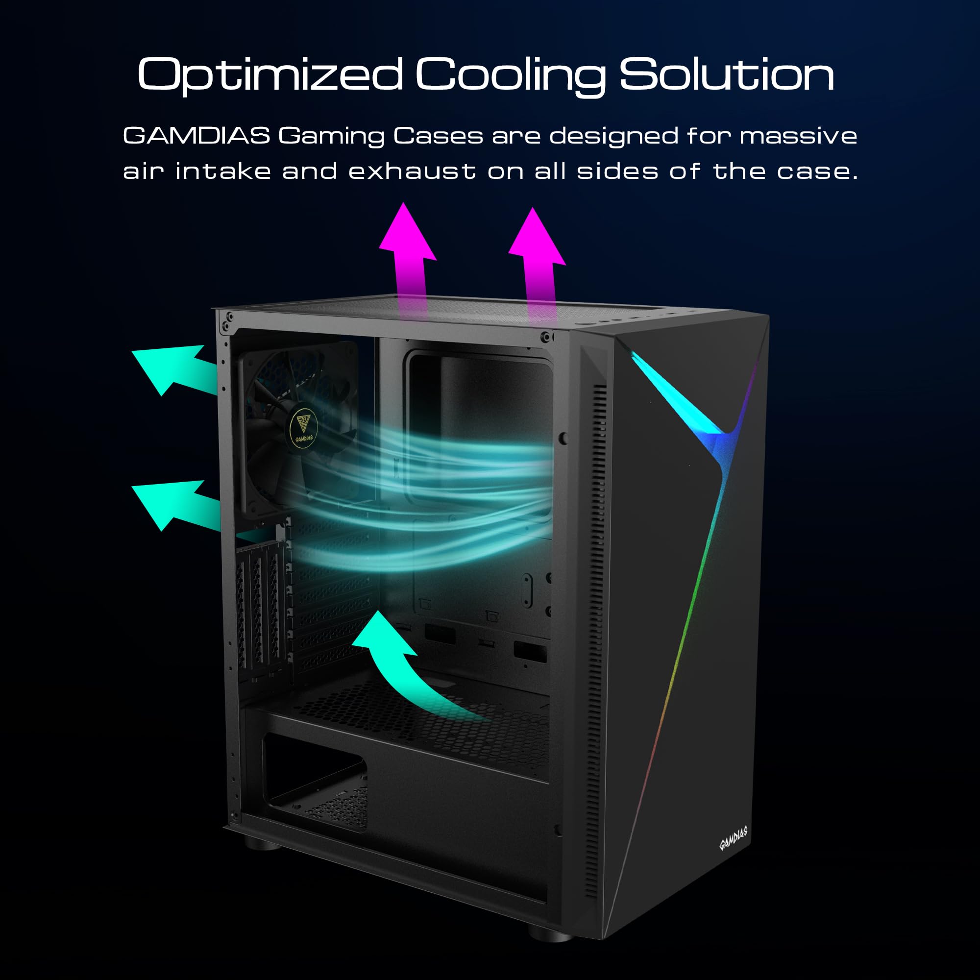 Mua GAMDIAS PC Case, ATX Gaming Mid Tower, Tool-Free Tempered Glass ...