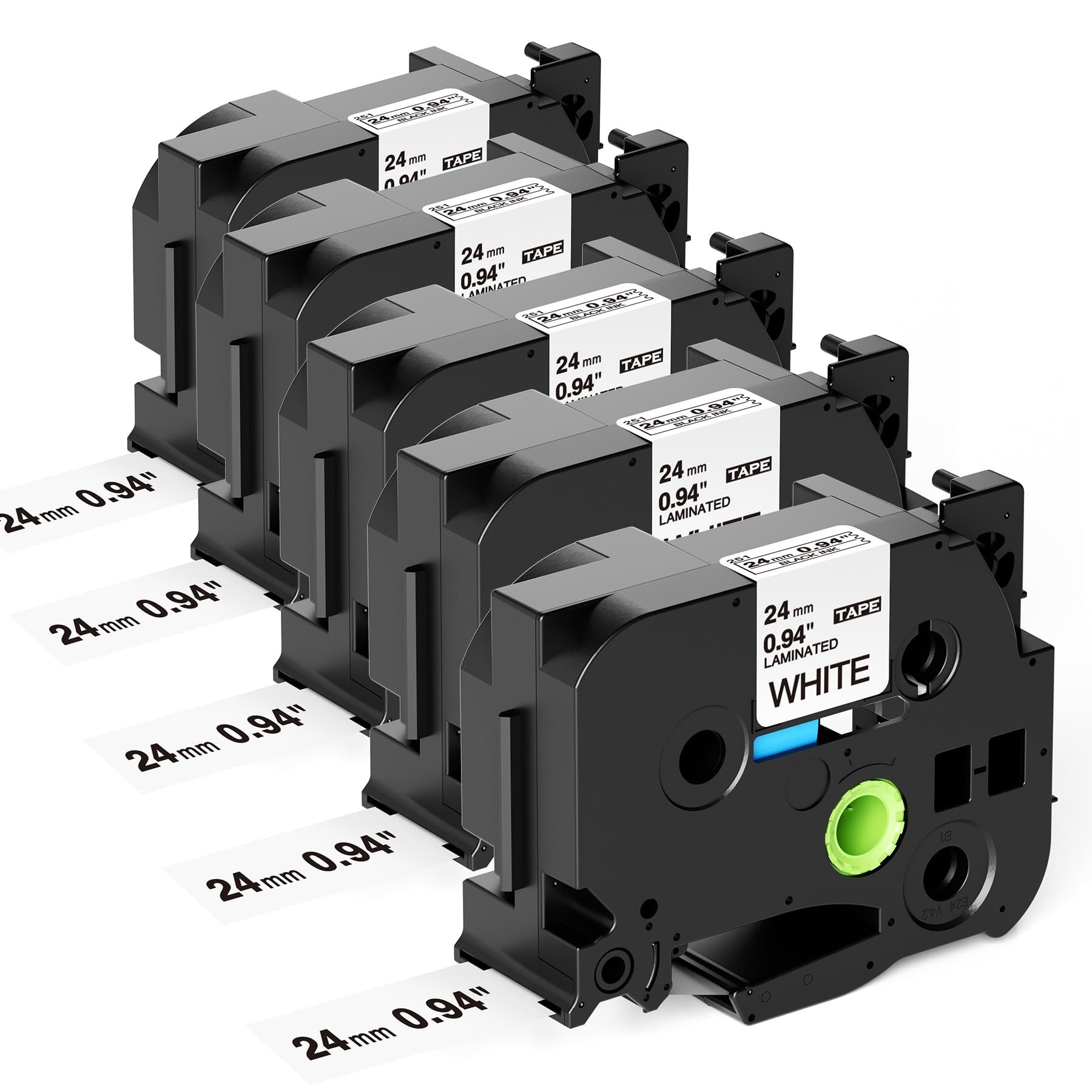 Fimax Tze-251 24mm Compatible with Brother Label Maker Laminated Tape 24mm Replacement for Brother P-Touch TZe251 TZ-251 for E550W PTD600 PTD400AD PT-P710BT PT-P700 PT-P750W E560BT, Black on White