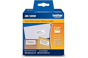 Brother DK-1209 Small Address Paper Label Roll - Retail Packaging White
