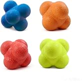 ROLUXENTIA Reaction Balls 4 Pack, 2.8 Inch - Baseball Handball Reflex Training Equipment, Hand-Eye Coordination, Speed Reflex Trainer for Agility Games and Garden Family Gatherings