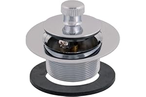 Eastman Lift-n-Turn Bathtub Drain Assembly Kit with Strainer and Stopper, 1-3/8 Inch x 16 Fine Thread, Chrome Plated, 35231