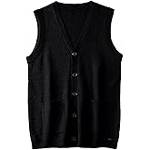 Men's Sweater Vest V-Neck Sleeveless Knitted Cardigan DXL Big and Tall Vest