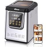 25-in-1 Bread Maker Stainless Steel, with App Control, Built-in Scale | 2LB Capacity, with Bread Machine Accessories, Large Viewing Window, 15 Hour Delay Start and Keep Warm, Sliver