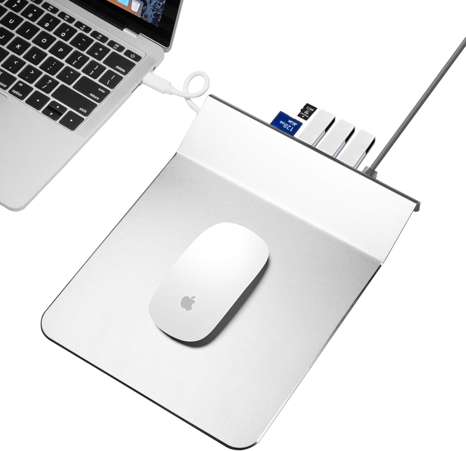 VOAMOKO Metal Mouse Pad Aluminum Thin Pad with USB Hub