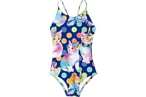 RAISEVERN Girls One Piece Swimsuits Bathing Suits for Kids Cross Back Swimwear Beach Summer Swim Suits for 3-10 Years