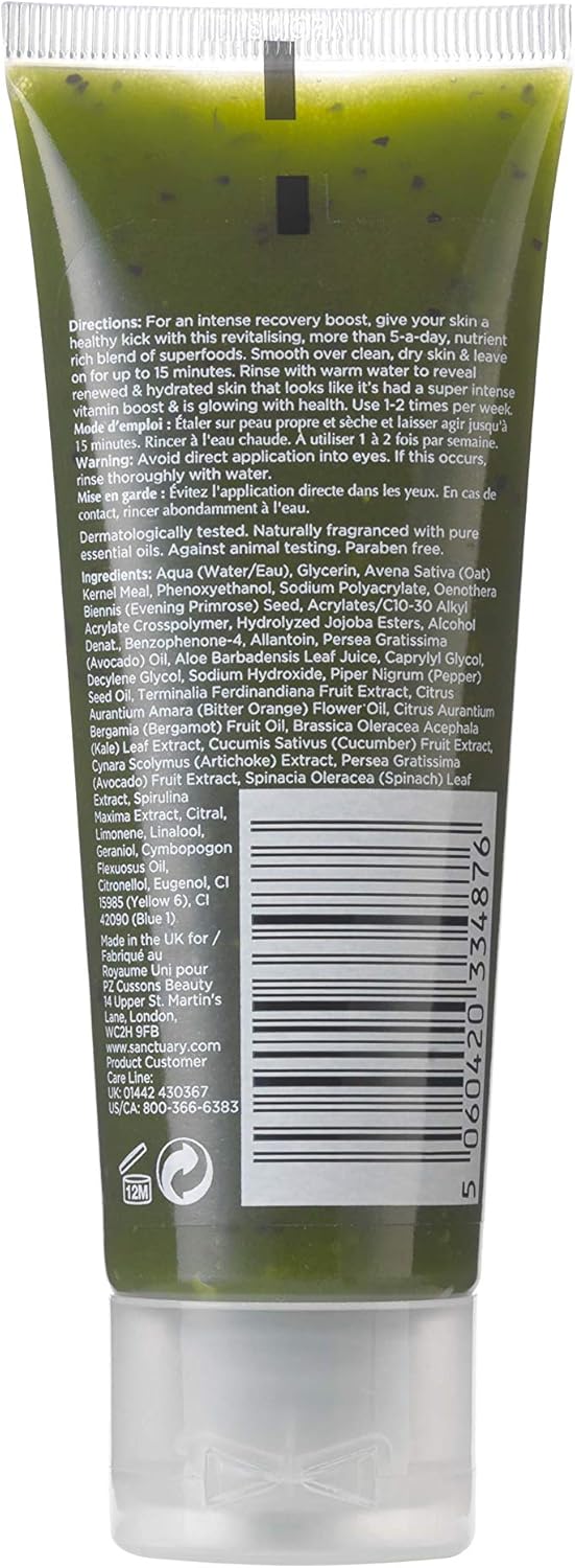 Sanctuary Spa Face Mask, Green Smoothie Recharge Face Mask, 75ml, 75 ml (Pack of 1) - Image 3