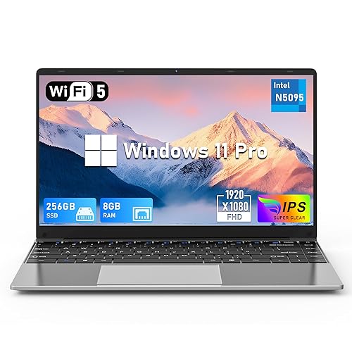 NIAKUN 14 Inch Gaming Laptop, N5095 Laptop Computer(up to 8GB RAM  256GB SSD, FHD 1920 1080, 180 Angle Open, Windows 11 Pro, WiFi, 