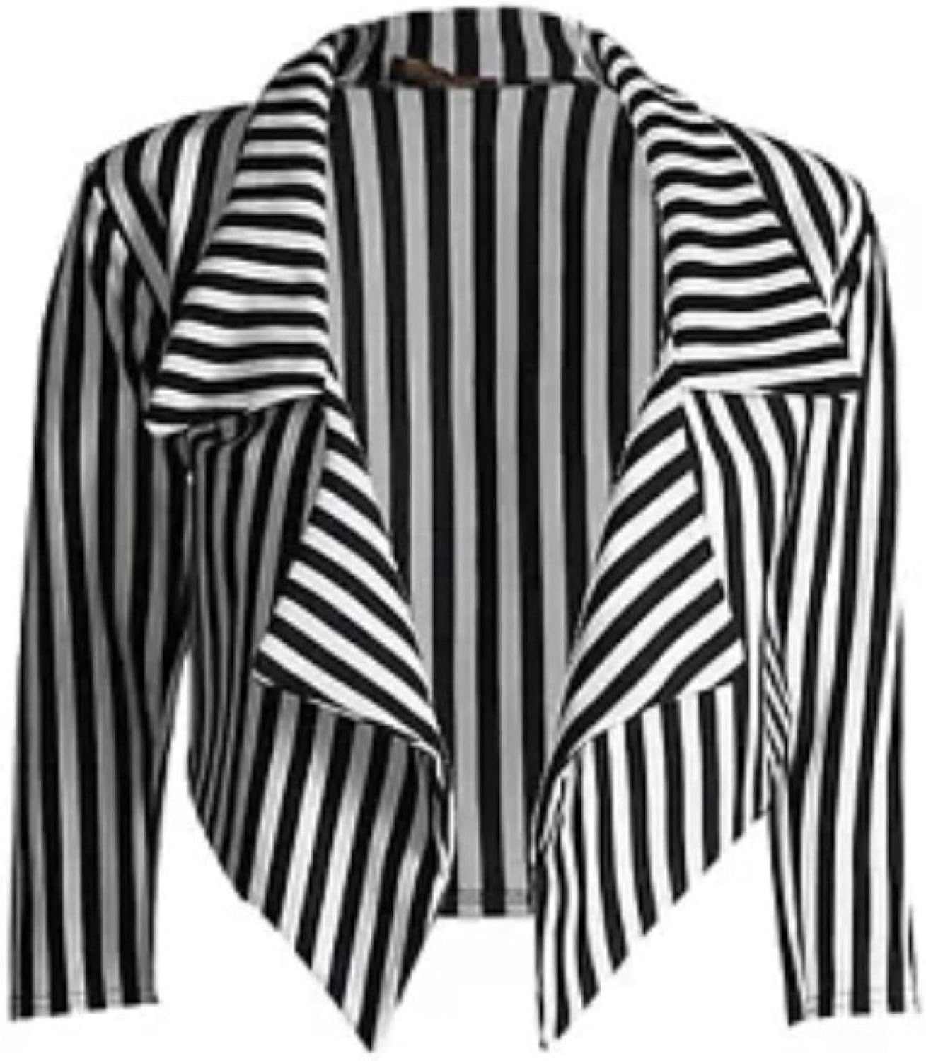 Damen Langarm Body Schwarz-Weiß Gestreift - Bauchkontroll Body Suit