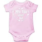 CBTwear My Tia Loves Me - Baby Clothes - Funny Newborn Bodysuit Outfits for Boys and Girls