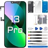 DGSCSMY for iPhone 13 Pro Screen Replacement with Earpiece 6.1" LCD | Display Digitizer Ambient Light Sensor 3D Touch Full Assembly Repair Proximity Sensor Tools Kit A2638 A2483 A2636 A2639 A2640