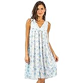 Casual Nights Women's Flower Tricot Sleeveless Nightgown