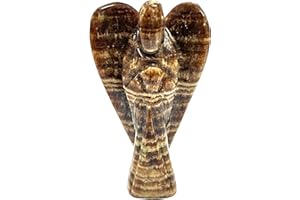 ANAYA AGATE Angel Statue – 2" Beautiful Gemstone Guardian Angel – Natural Aragonite Crystal Angel – Hand-Carved Angel Charms for Protection, Love, Peace, and Positive Energy – Angel Figurines