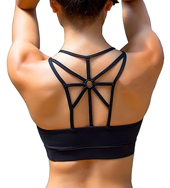 DeepTwist Damen Sport BH Yoga Laufen Bra Überkreuzte Träger Abnehmbare Gepolstert
