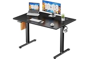 NEWBULIG 40 Inch Electric Height Adjustable Standing Computer Desk Sit Stand Up Table Lift Workstation for Home Office Writing Gaming