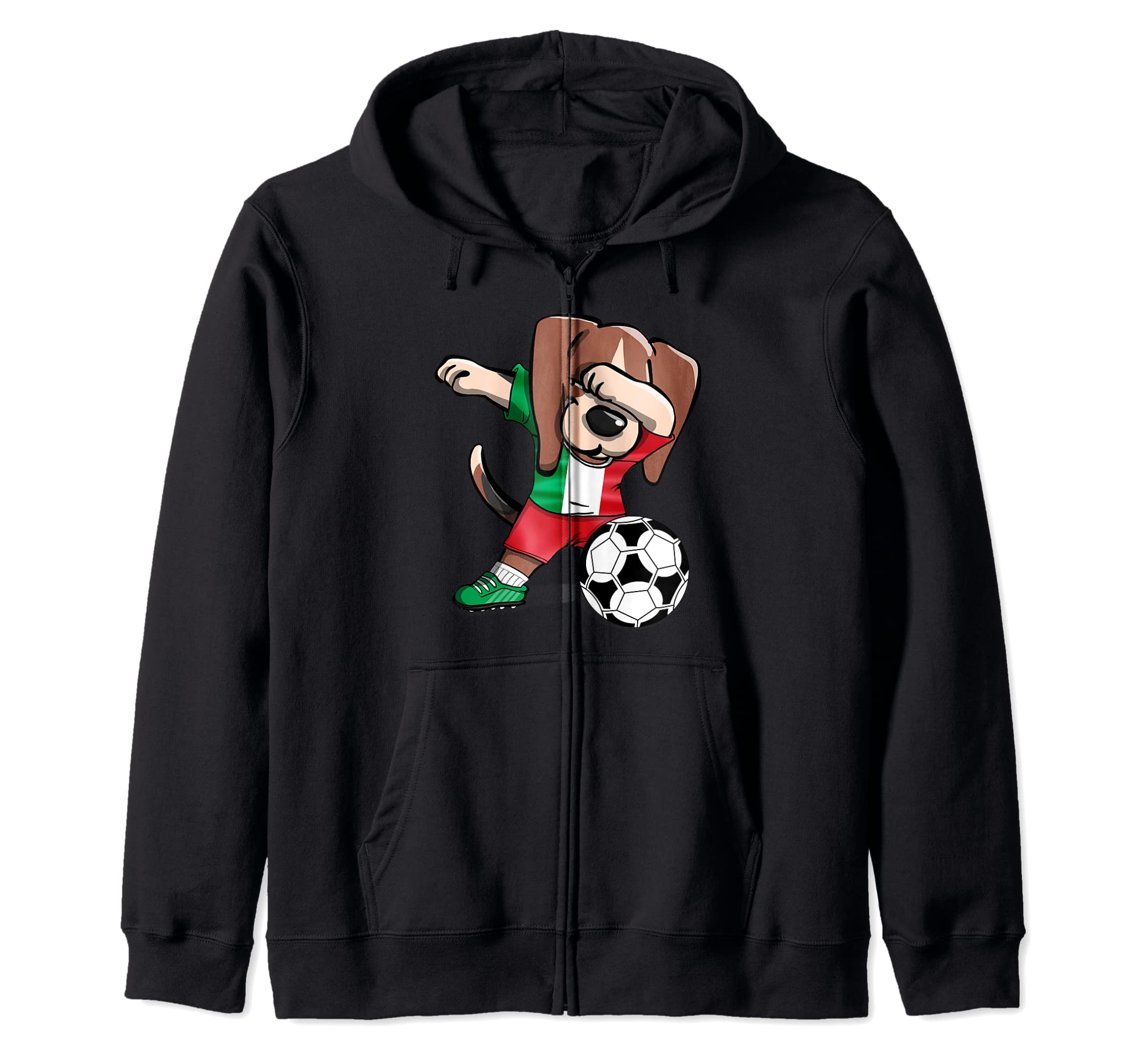 Dabbing Beagle Dog Italy Soccer Fans Jersey Italian Football Zip Hoodie