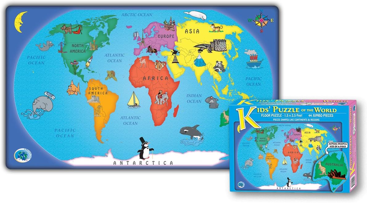 Kids" 44-Piece Puzzle of the World