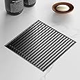 Sharpeye 6 Inch Square Shower Drain with Removable Wedge Wire Pattern Grate, Matte Black 304 Stainless Steel Square Shower Floor Drain for Bathroom, CUPC Certified, with Hair Strainer