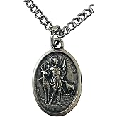 Westmon Works Men's Patron Saint Medal 3/4 Inch Long with Stainless Steel Chain