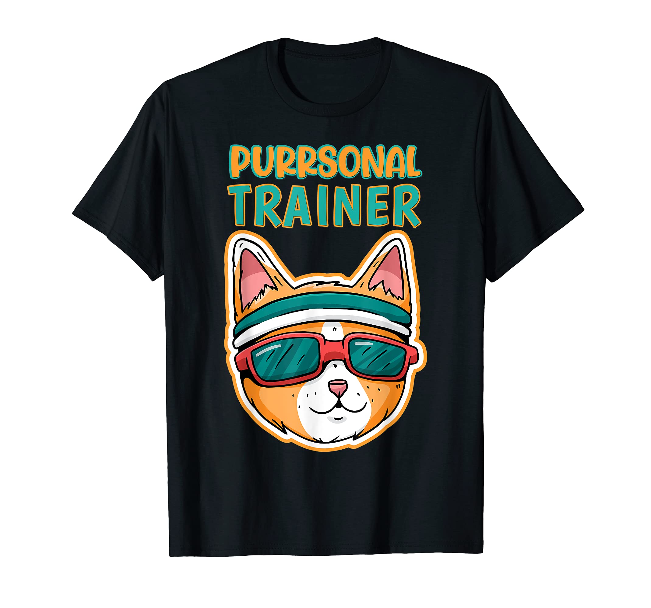 Funny And Cute Purrsonal Trainer Cardio Cat Exercise T-Shirt