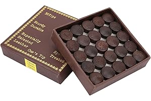 13mm Billiard Cue Tips, Pool Stick Tips Replacement Pack of 50, High - Density Cowhide Cue Tips for 13mm Cue Shafts, Durable 