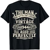 80th Birthday Shirt For Men - Vintage 1945 Retro Design Customizable T-Shirt Gift - View #6