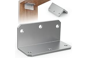 Wuno Shop 2 Pcs 4 Inch Corner Braces for Wood, 90 Degree Angle Iron with Holes, Metal L Right Angle Bracket, Heavy Duty Bracing Brackets for Wood Furniture Frame Fence