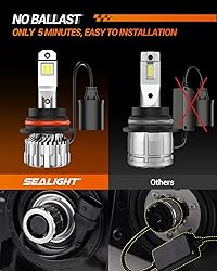 SEALIGHT 9004 Bulbs 38000LM Brighter, 6500K Xeon
