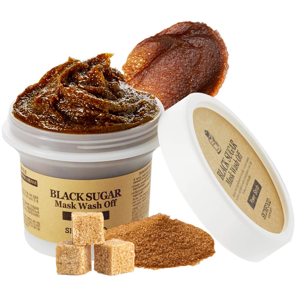 SKIN FOOD Black Sugar Exfoliating Scrub Mask Wash Off 3.52 fl. oz. - Sugar Face Scrub to Hydrate and Nourish the Skin