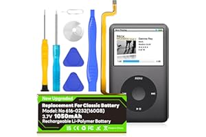 OHZHAO 2025 Upgrade Replacement 1050mAh Battery 616-0232 Compatible with iPod 5th 6th 7th Generation Video Classic A1136 A123