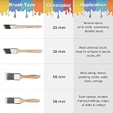 WORKPRO 4 Pcs Professional Paint Brush Set 25 38 50 mm PBT Handles Wood view 4
