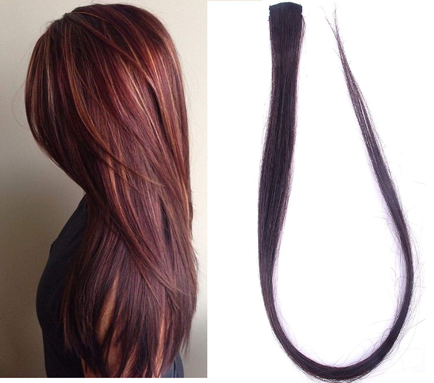 Inaaya Human Hair Streaks Human Hair Extensions For Women In Clip