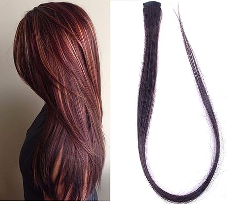 Buy Leysin Human Hair Streaks Highlighter 1 Clip Hair Extension