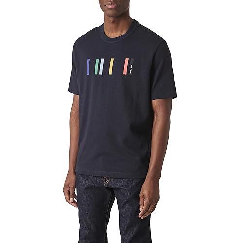 PS Paul Smith Men's 'Signature Stripe' Motif T-Shirt, Very Dark Navy, X-Small - Amazon deal for $66.97