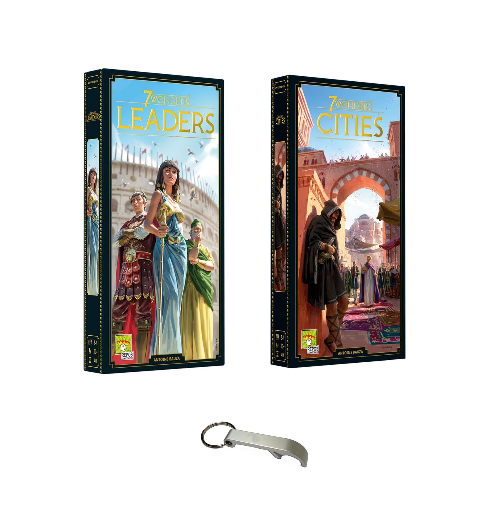 Seven Wonders Pack of 2 Leaders + Cities Extensions French Version + 1 Blumie Decaps (Leaders + Cities) — image 1