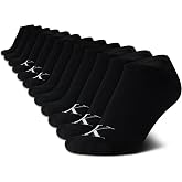 Calvin Klein Womens 12 Pack Lightweight Cotton Invisible Liner Socks | Breathable Padded Footbed That Sits Below the Shoe Line, Silicone Heel Grip Keeps Them Put in Sneakers, Flats and Loafers